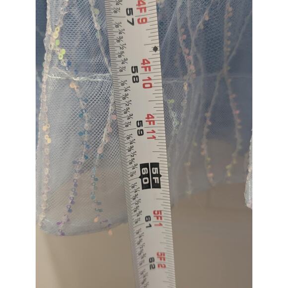 Amiyah Formal Blue Sequin Tulle Corset A-Line Maxi Dress Homecoming Prom Size S - Picture 12 of 16